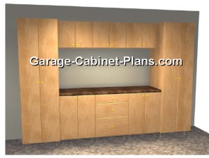 10 ft Garage Cabinet Plans - 9 pc Set