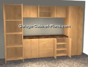 A Closer Look - 10 ft Garage Cabinet Plans - 9 pc Set