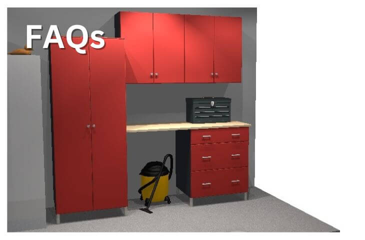 FAQs - frequently asked questions about designing, build and finishing garage cabinets.