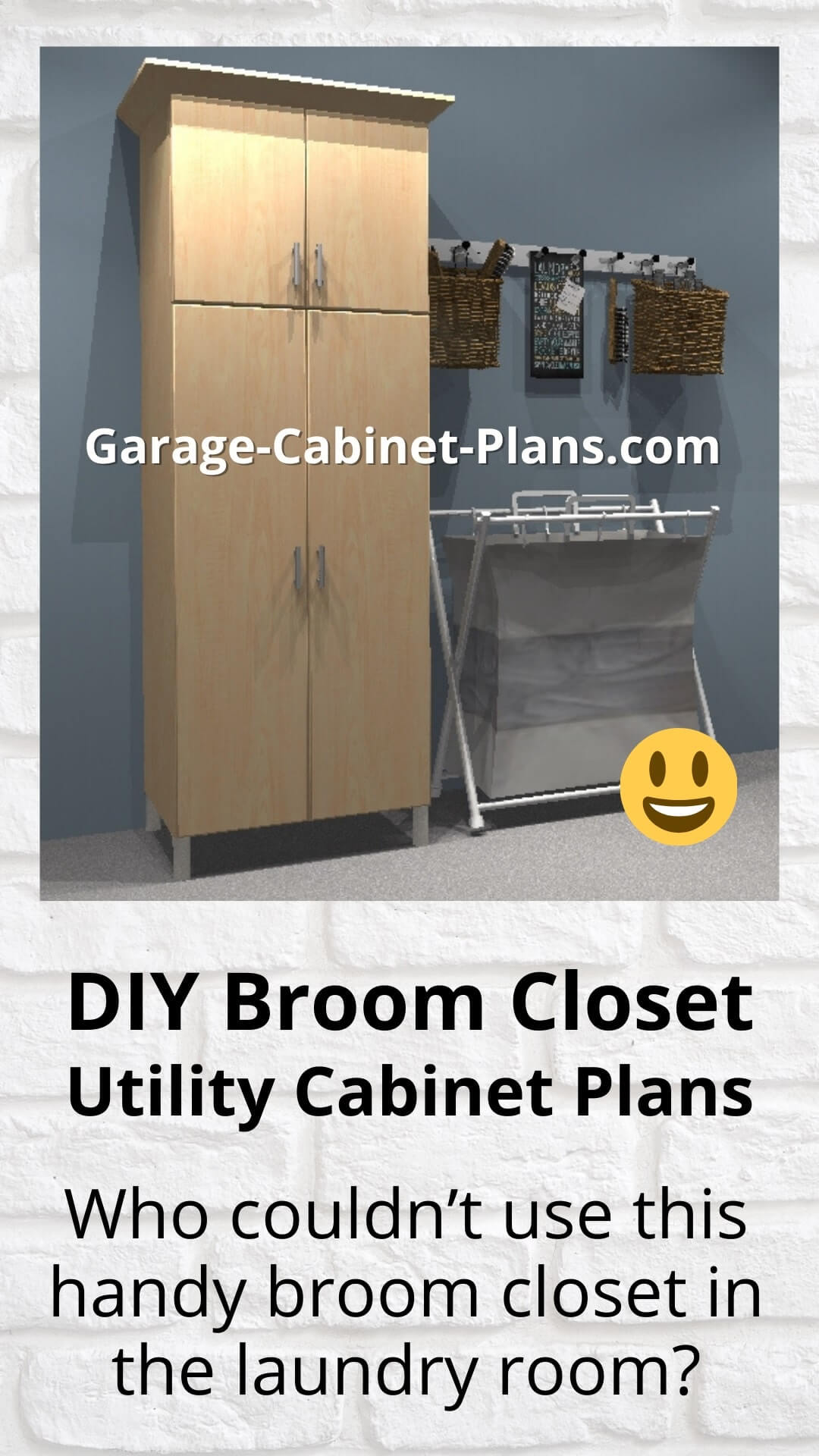 Utility Cabinet Plans 24 Inch DIY Broom Closet So Easy To Build