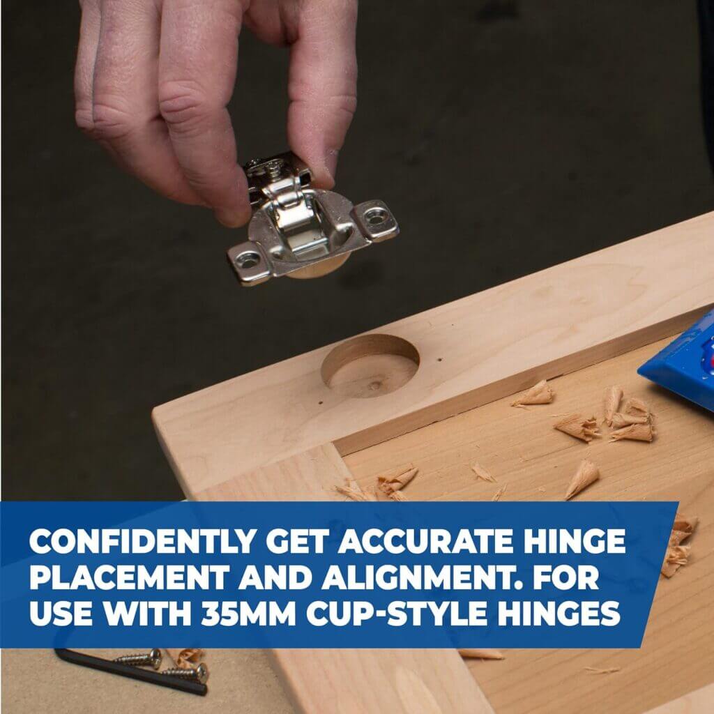 Kreg KHI-Hinge Concealed Hinge Jig - Drill Perfect Holes for Cabinet Hinges  Hardware Installation - Cabinet Door Hinge Tool - Cabinet Hardware Jig